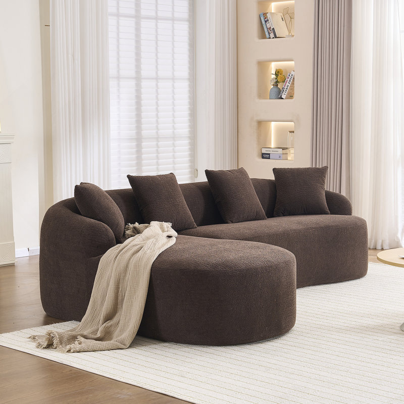 Canapé modulaire en L en éponge à compression complète avec coussins gratuits, haute densité pour une détente confortable dans le salon