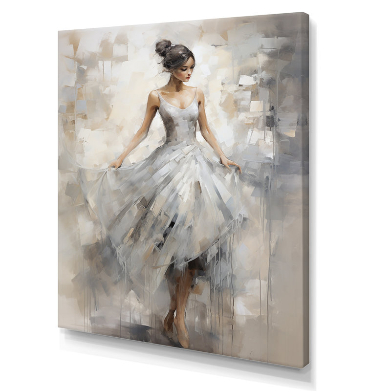Contemporain gris, ballet, danse symphonie I, H 44 po x l 34 po x P 1,5 po, Toile tendue