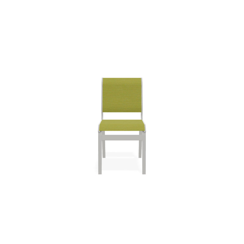 Chaise d'appoint de salle à manger Hiraku, Lime 38D Sunbrella®, Neige texturée