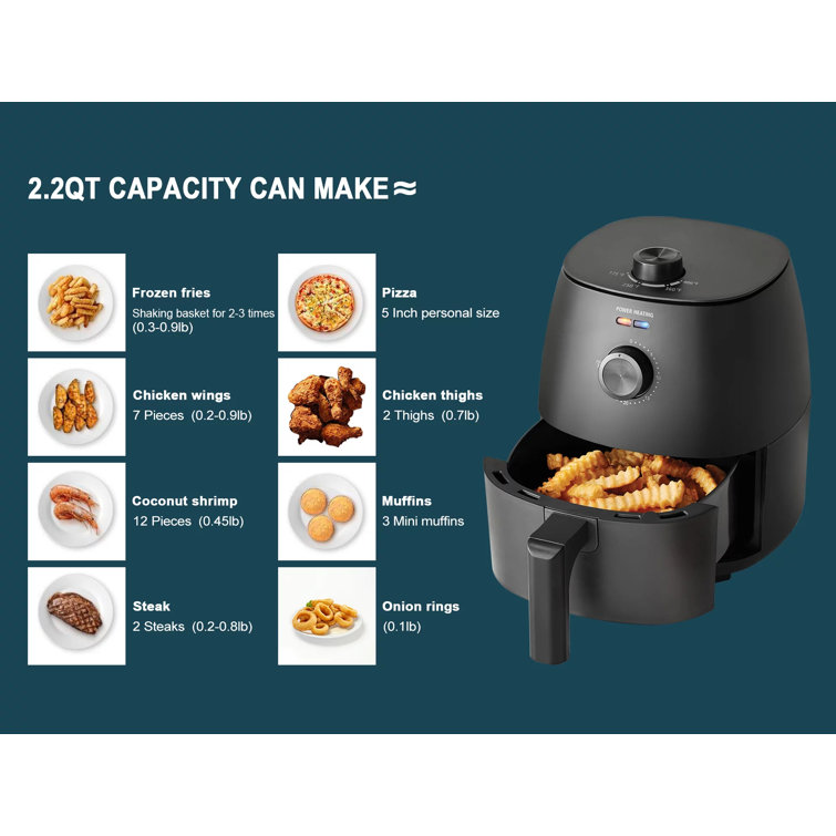 Compact Air Fryer, 2Qt Small Air Fryer with Nonstick Basket