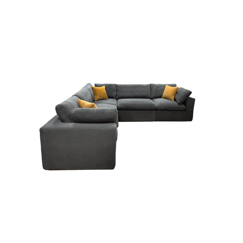 Matxvildore Full Compressed Modular Sectional, Light Gray
