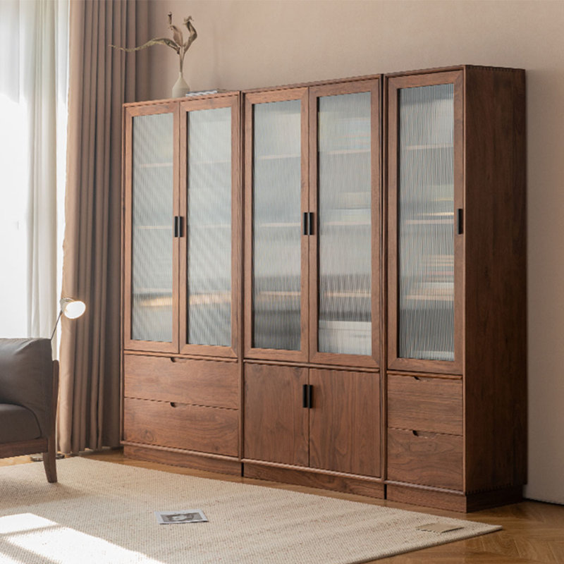 Light luxury black walnut bookcase
