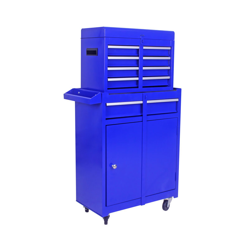 Coffre à outils à 5 tiroirs, armoire à outils en métal avec roulettes et tablette réglable pour le garage