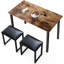 Ensemble de table de salle à manger de cuisine avec tabourets rembourrés, petite table de salle à manger et chaises, ensemble de 3 pièces de coin repas Industiral, HDT109004WR