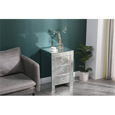 Gavankar 40cm W Glass Bedside Table