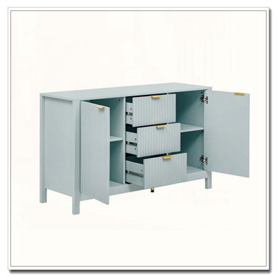 Buffet Wave-Design avec tablettes réglables, tiroirs et portes à fermeture en douceur