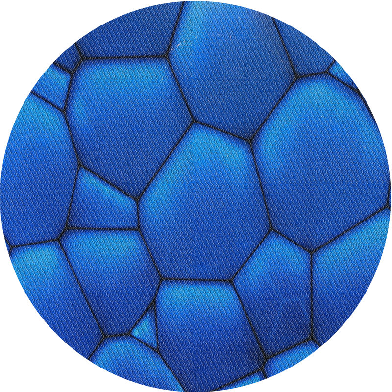 Tapis bleu tissé à la machine, Rond 3 pi