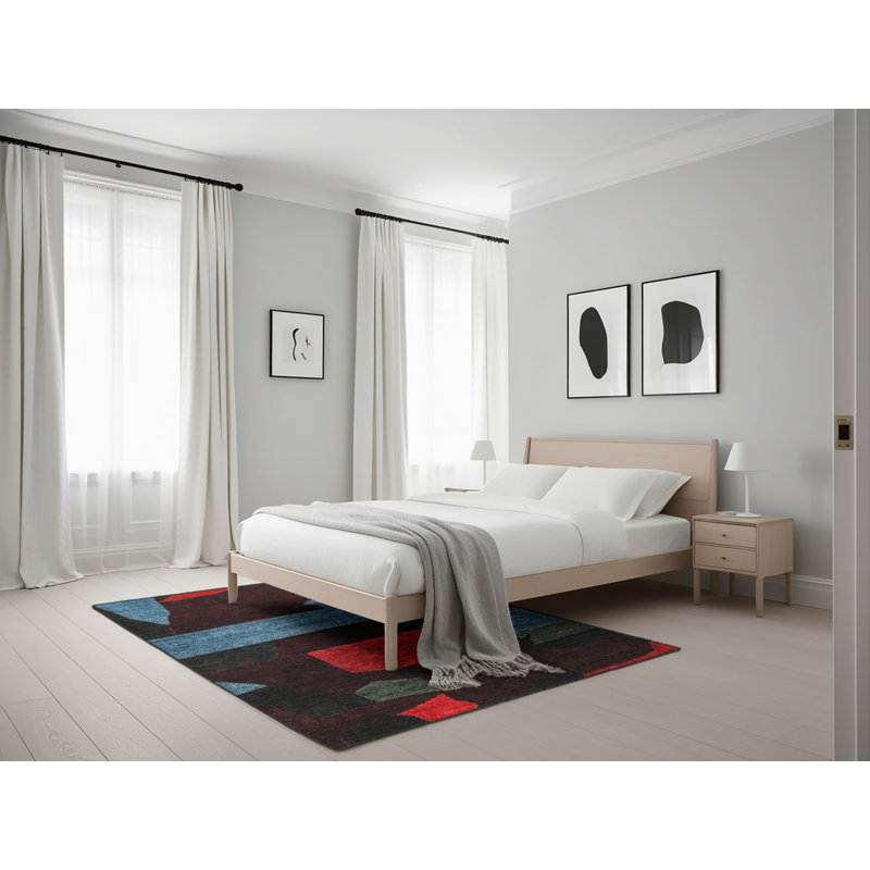 Monye Abstract Indoor Rug, Rectangle 5' x 7'