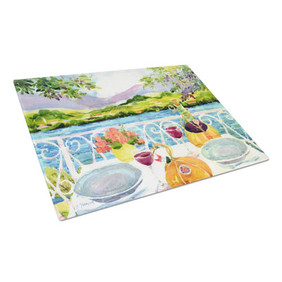 Caroline's Treasures Tempered Glass Afternoon of Grape Delights Wine Cutting Board