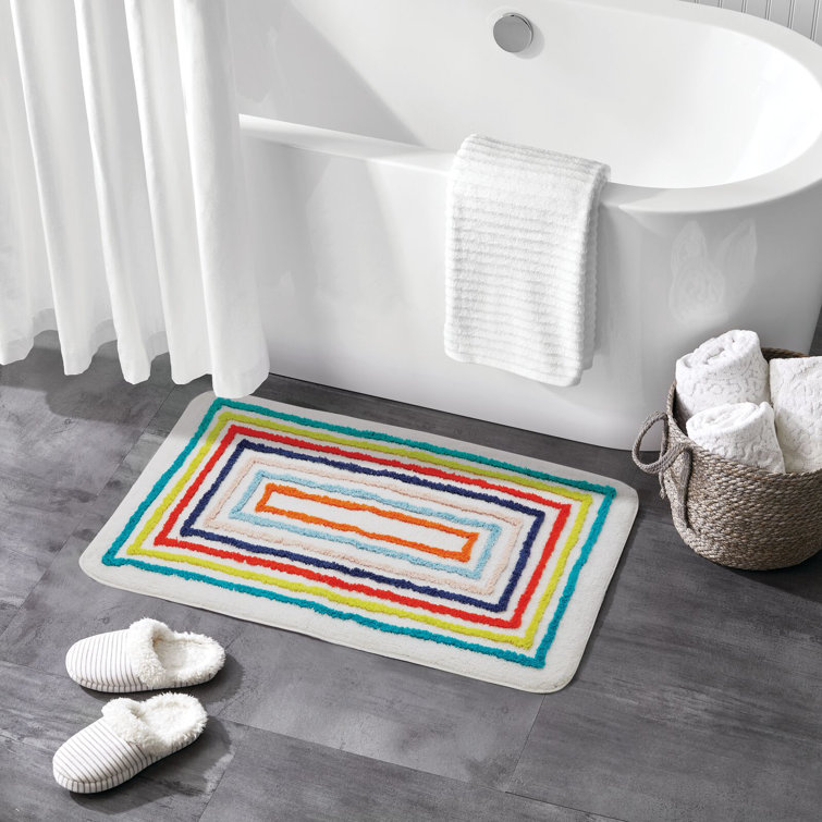 Ebern Designs Egista Microfiber Bath Rug with Non-Slip Backing