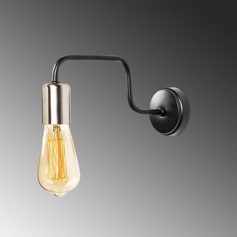 Lampe murale moderne, finition noire et nickel, 4 po x 11 po x 11 po | Corps en fer durable, culot E27 de 40 W maximum | Conception élégante IP20 pour la décoration intérieure contemporaine, parfaite pour l'éclairage du salon, de la chambre à coucher et du couloir