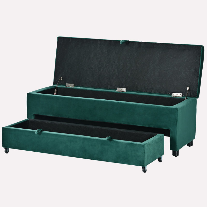 Banc de rangement Phylecia, Mélange de polyester vert