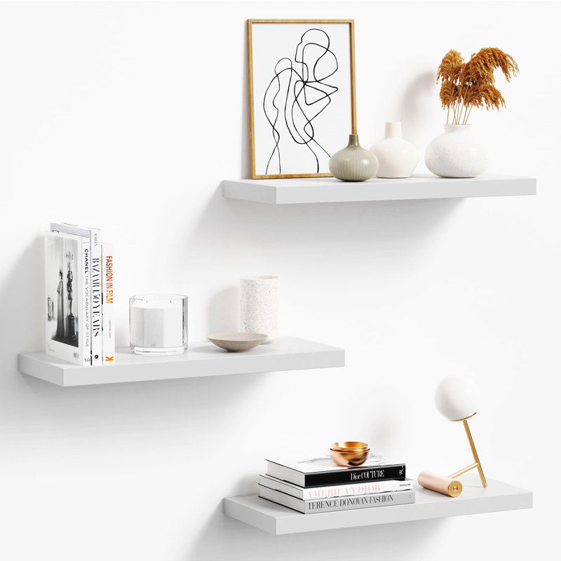 Burdene Square Floating Shelf, White