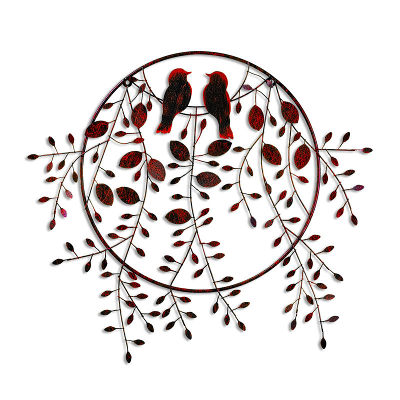 Traditional Wall Decor on Metal, Red