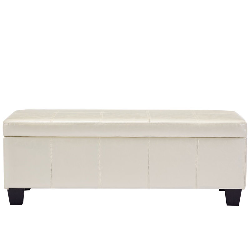 Rectangle Upholstered Storage Bench Ottoman&Stool, Beige