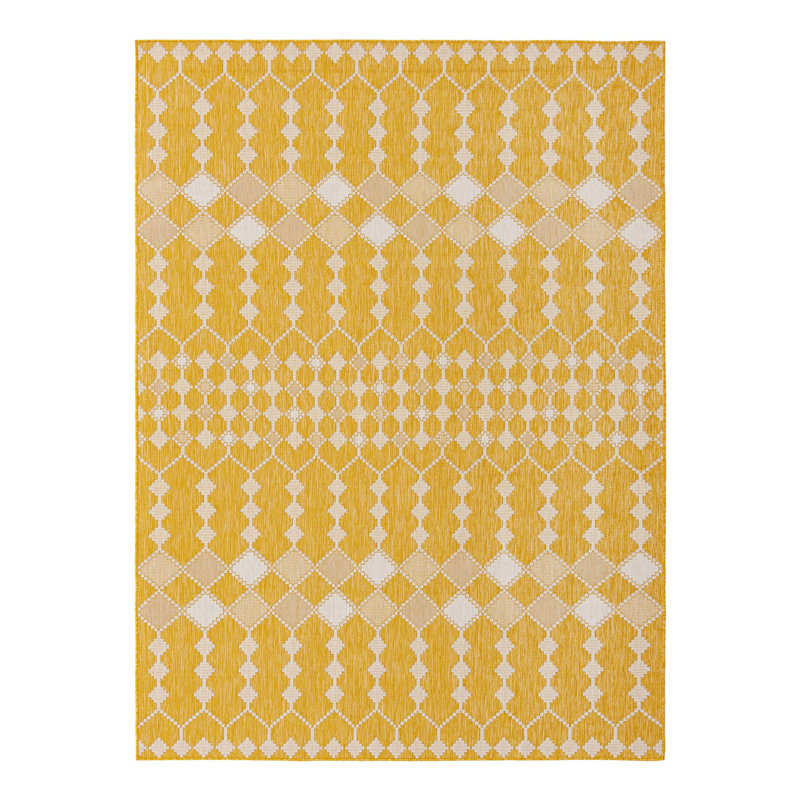 Tapis intérieur / extérieur jaune Artressia, Rectangle 7 pi 10 po x 11 pi