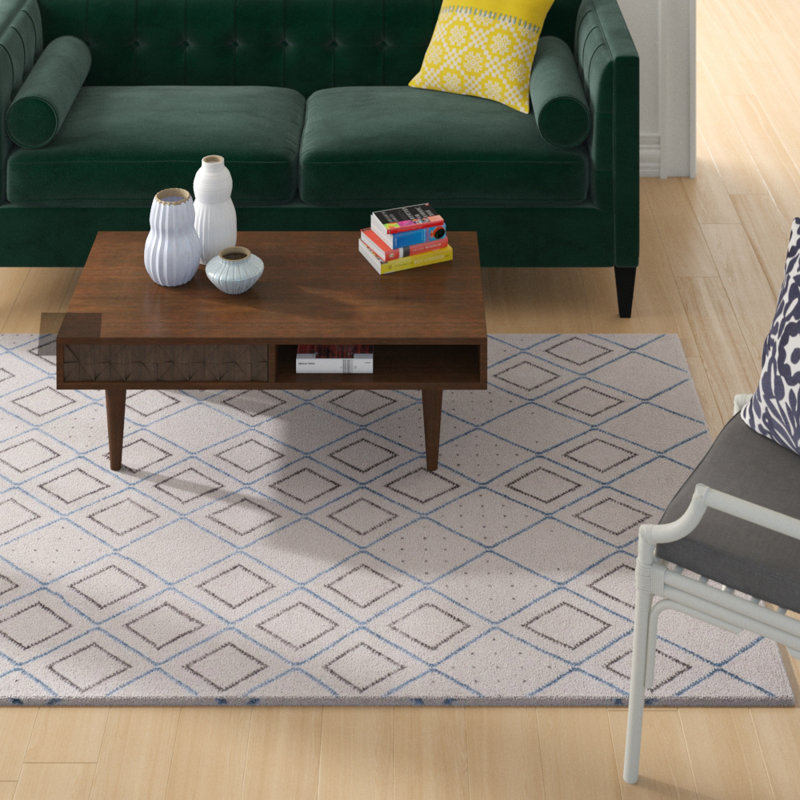 Tapis en soie de bambou noué à la main Stone Stone, Rectangle 4 pi x 6 pi