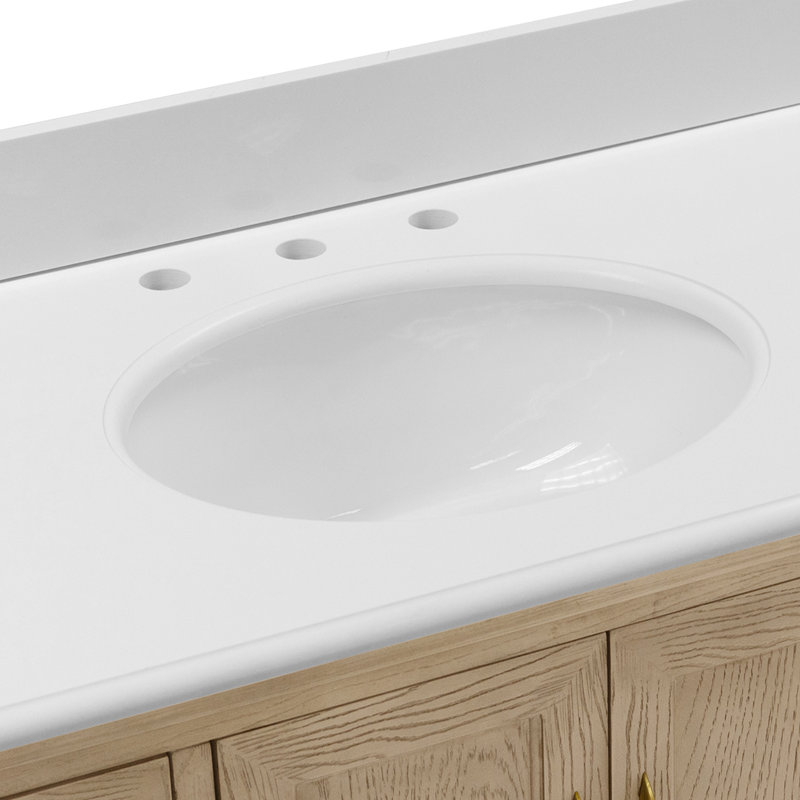Ensemble de meuble-lavabo simple 48 po Hampton, Engineered White, Greige Oak