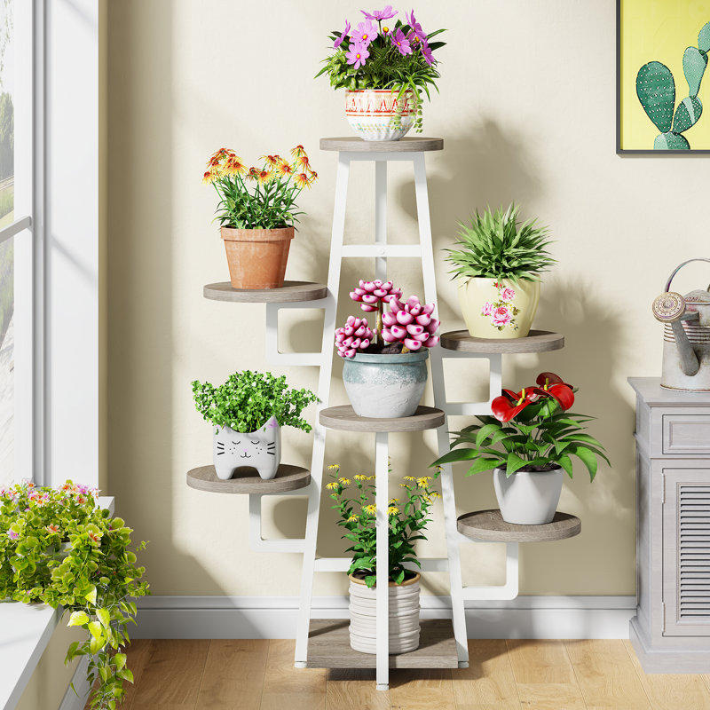 Zoya Plant Stand, Beige Brown, 43.3" H x 11.02" W x 9.84" D