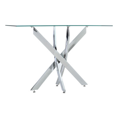 Rectangular Glass Fashion Dining Table