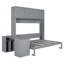 Grand lit escamotable mural avec bureau, tablettes de rangement et grands armoires, gris-1870675073