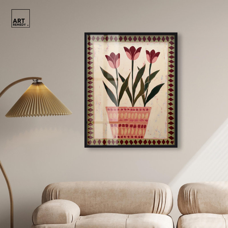 Décoration murale Rustic Bloom IV Shadowbox par Art Remedy, cadre noir, 30 x 36, H 37 po x l 31 po, Cadre noir