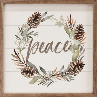 Couronne de paix Peace Pinecone - blanc