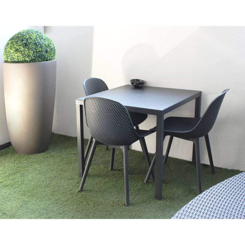 Garvyn Square Metal Extendable Outdoor Dining Table , 80cm cm W 80cm cm D, Grey