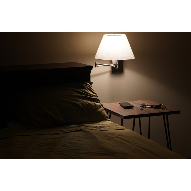 Express Swing Arm Sconce, Brushed Nickel, White