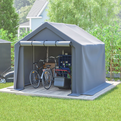 Abri d'extérieur polyvalent 8 x 8 pi imperméable et résistant aux rayons UV avec portes enroulables