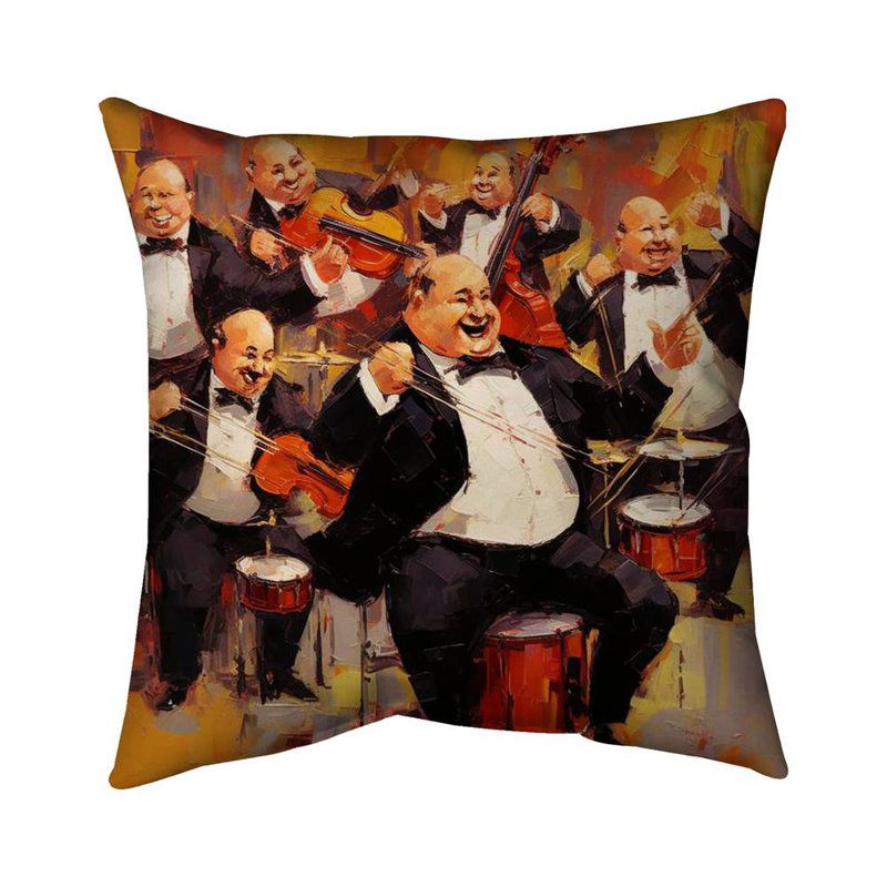 Music Fun Contemporary Livingroom Poly Twill Throw Pillow Insert