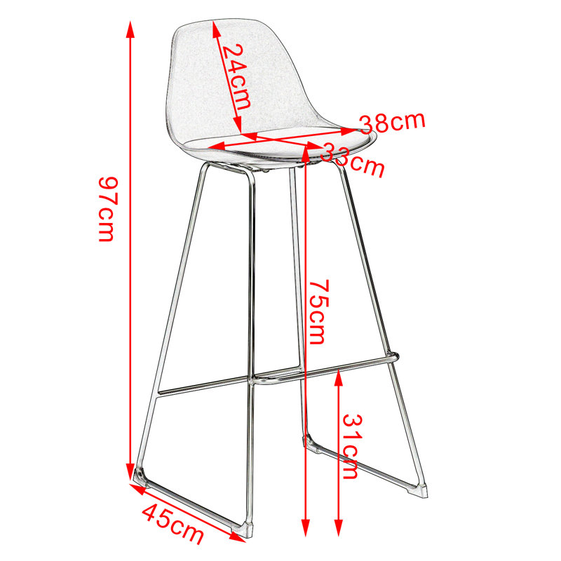 Wanette Upholstered Counter Stool with Metal Frame