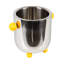Stainless Steel Ice Bucket With Citron Color Enameled Ball Handles And Feet