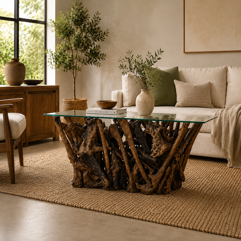 Aggelos 110cm Glass Top Console Table