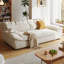 Canapé-lit causeuse 100% polyester beige-129742770