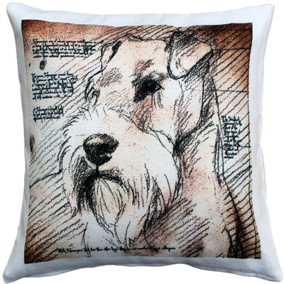 Coussin intérieur/extérieur pour chien schnauzer look left Nunda