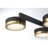 Lustre linéaire à DEL 8 lumières en noir mat avec accents laiton chaud 