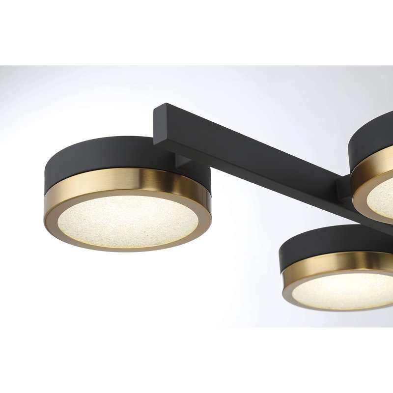 Ashor Matte Black and Brass 8-Light LED Linear Chandelier