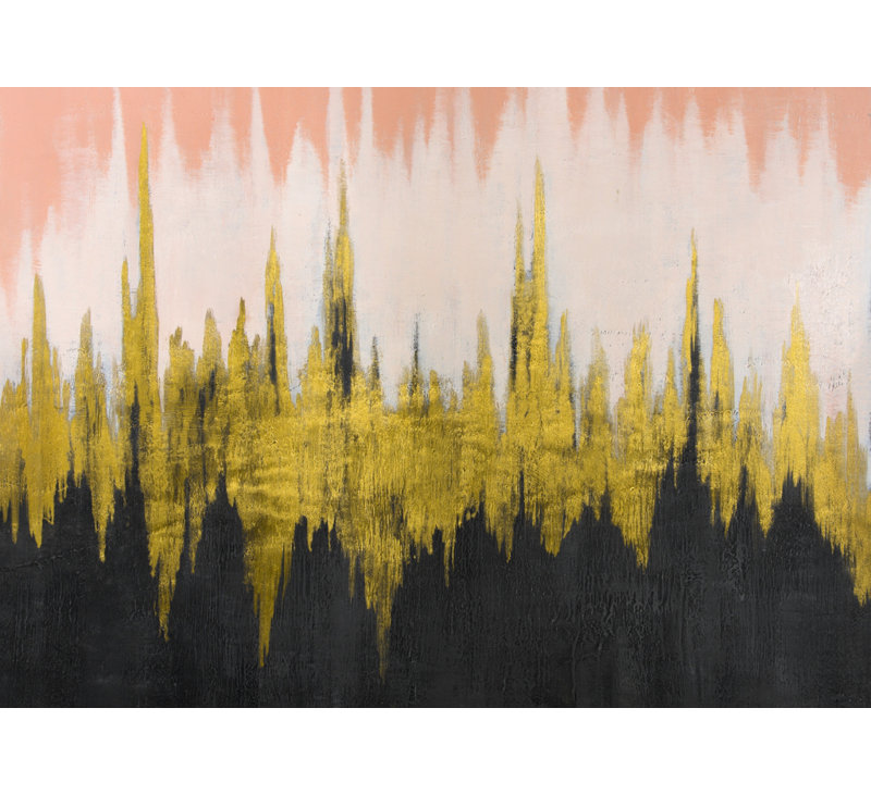 Abstract Zigzag Gold Bedroom Canvas | Stylish Home Decor