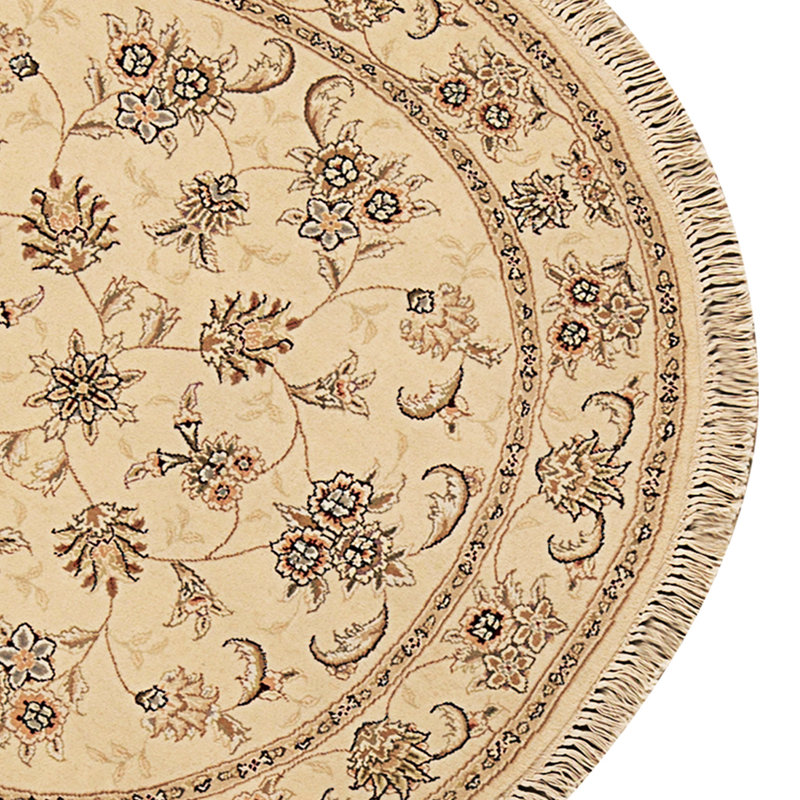 High-Quality Hand-Knotted Ivory Area Rug