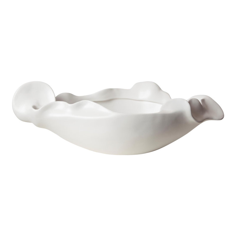 Free Form Bowl-Matte White, 7" H x 21" W x 9" D