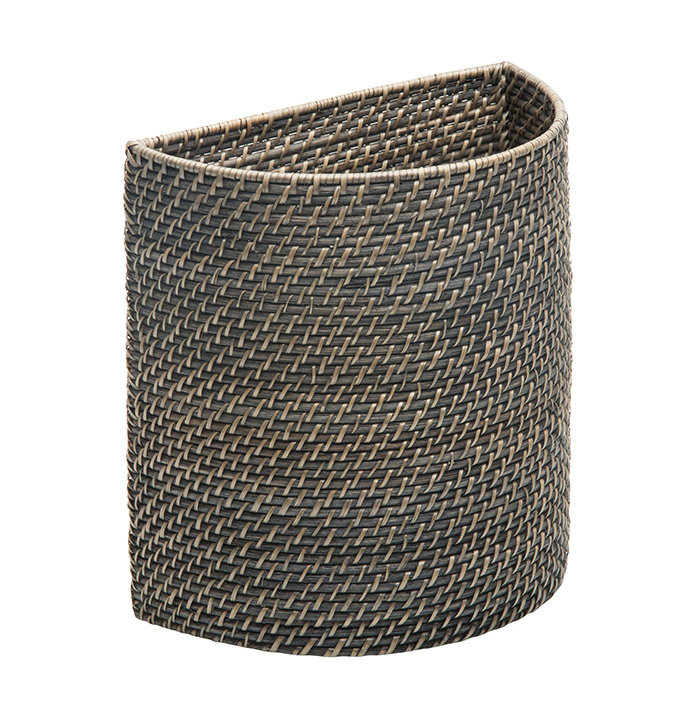 Cresthaven Wicker Open Waste Basket - 12 Gallons Highland Dunes