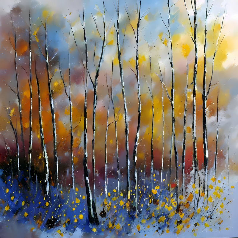 Birch Wall, 24" H x 24" W