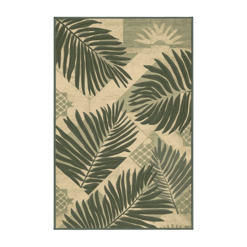 Tapis vert lavable à la machine Bates, 8 x 10