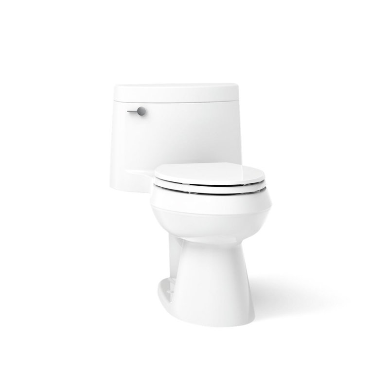 Cimarron® 1.28 GPF Water Efficient Elongated One-Piece toilet (Seat Included), White, Left-Hand