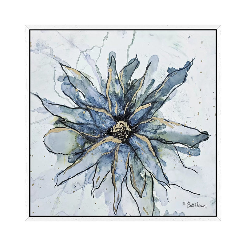 Blooming 1 by Britt Hallowell - Painting on Canvas, 45.72 cm H x 45.72 cm W, White Framed