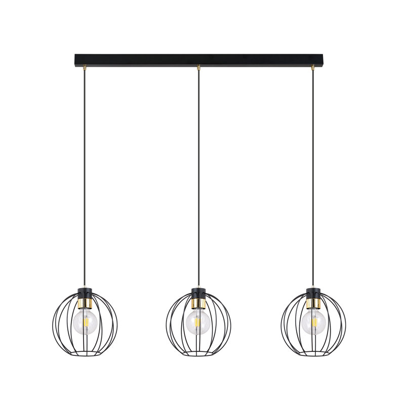 Aisatou 3 - Light Steel Pendant, Black/Gold
