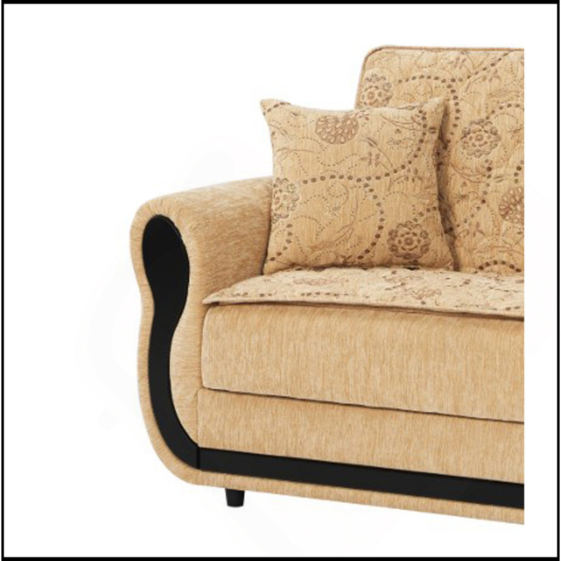 Causeuse convertible rembourrée avec rangement, beige, Beige