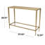 Console de salon rectangulaire en marbre doré Anita avec pieds en métal, 37 po x 12 po x 28 po