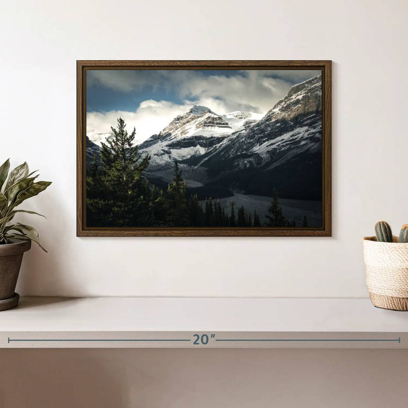Mountain Top, 13" X 9", Floating Frame Walnut